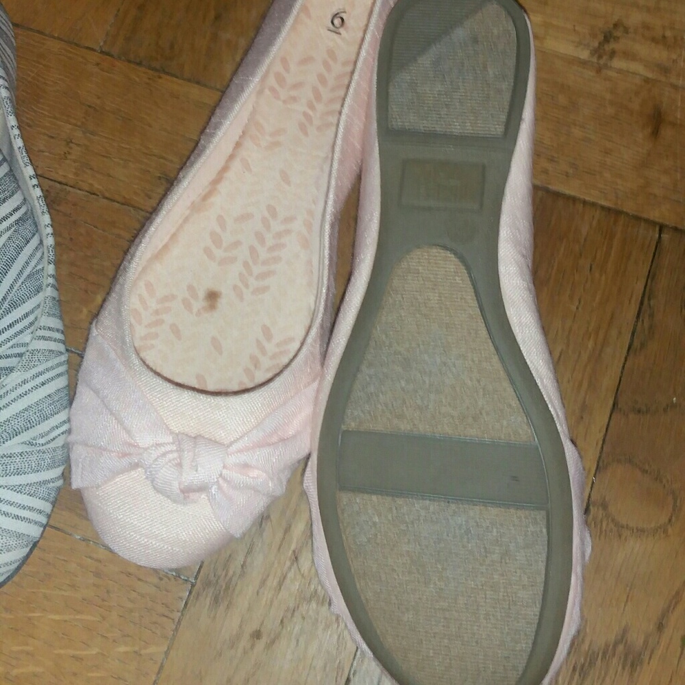 Time and Tru pink and white flats